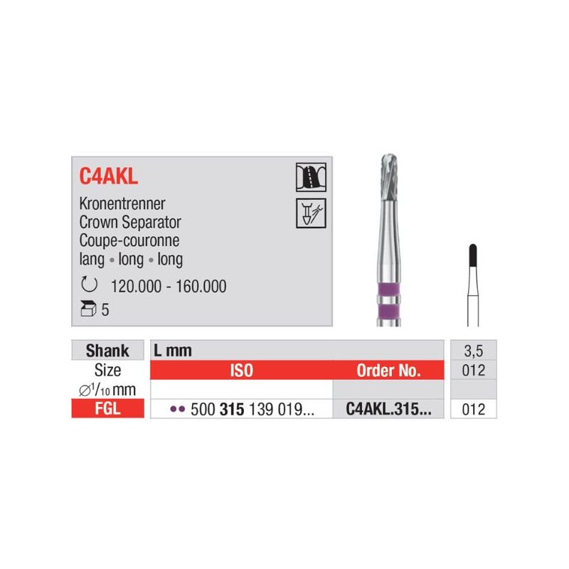 Fraise coupe-couronne C4AKL.315.012 FG