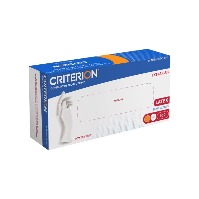Gants latex Criterion Henry Schein grip sans poudre L